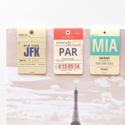 Airline Tag Magnetic Bookmark Set