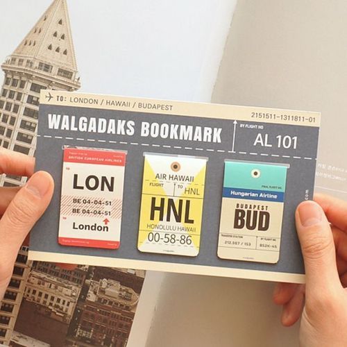 Airline Tag Magnetic Bookmark Set