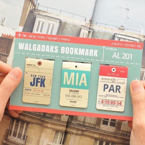 Airline Tag Magnetic Bookmark Set