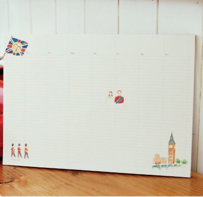 World Calendar Note MochiThings: World Monthly Schedule Notepad
