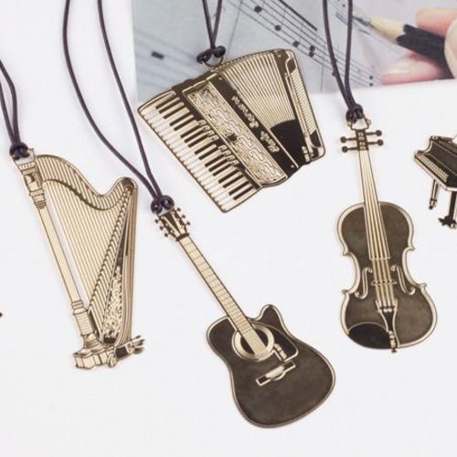 Gold Musical Instrument Bookmark - Image 1