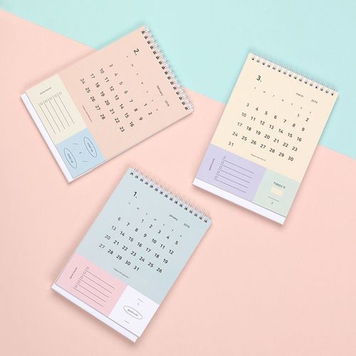 2019 Pastel Happy Month Calendar