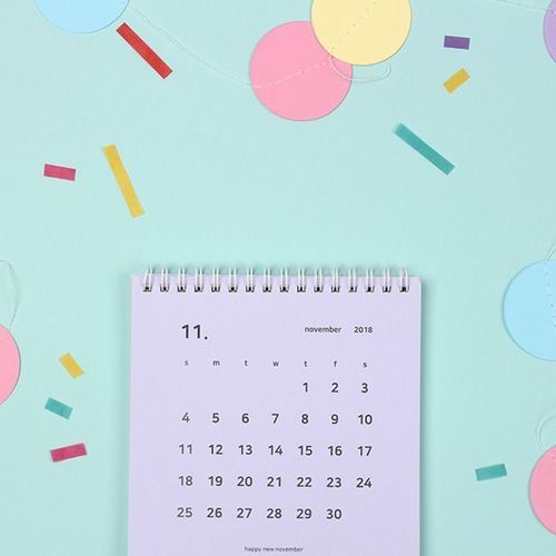 2019 Pastel Happy Month Calendar