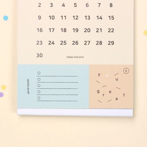 2019 Pastel Happy Month Calendar
