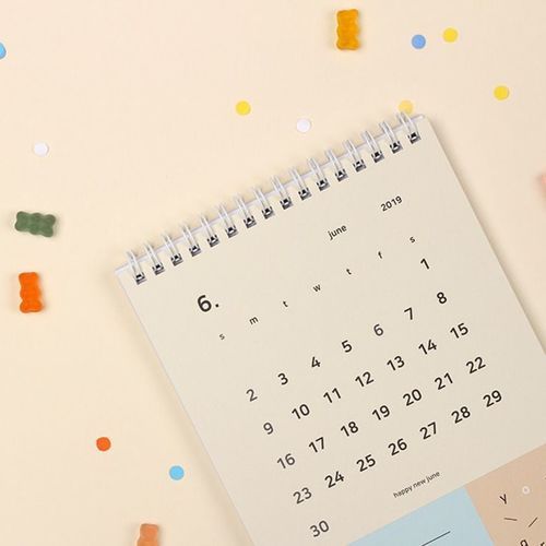 2019 Pastel Happy Month Calendar