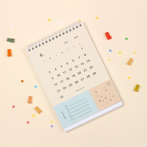 2019 Pastel Happy Month Calendar