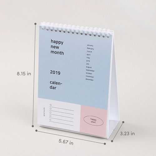 2019 Pastel Happy Month Calendar
