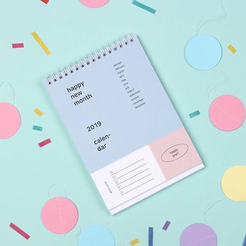 2019 Pastel Happy Month Calendar