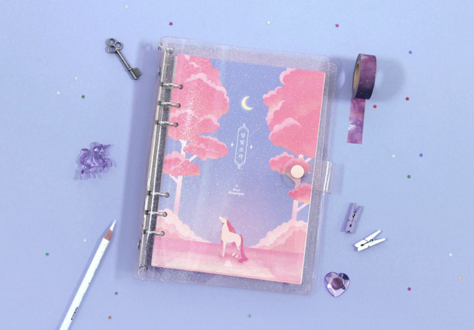 Moonlight Twinkle 6 Ring A5 Planner