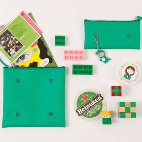 Small Colorful Block Button Pouch - Image 3