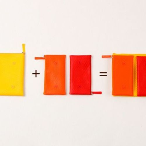 Small Colorful Block Button Pouch - Image 9