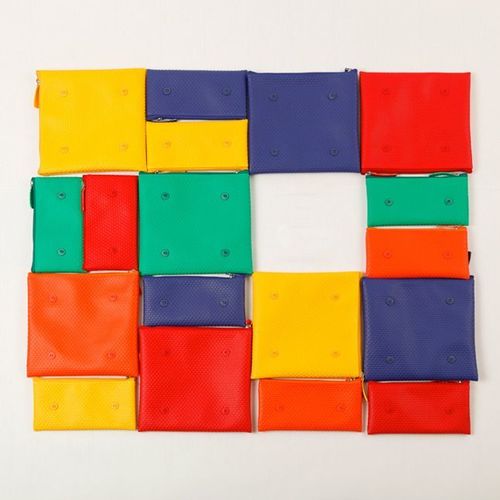 Small Colorful Block Button Pouch - Image 14