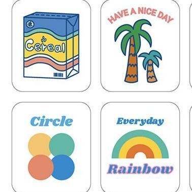 Retro Mood Sticker, Cube
