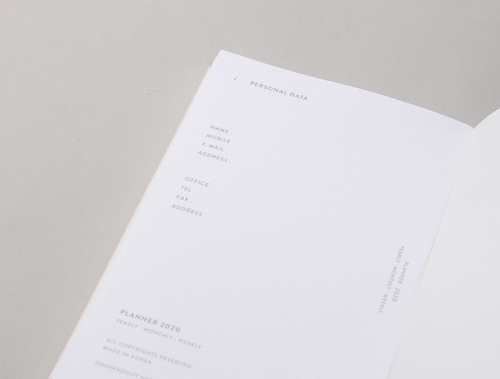 2020 Large Handmade Weekly Planner