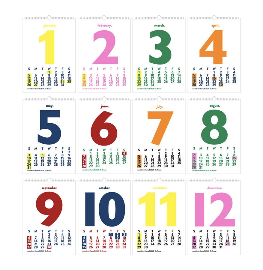 MochiThings: 2020 Lithography Wall Calendar