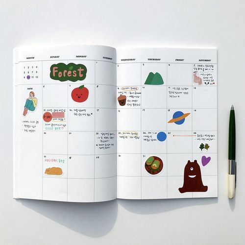 Retro Mood Monthly Planner